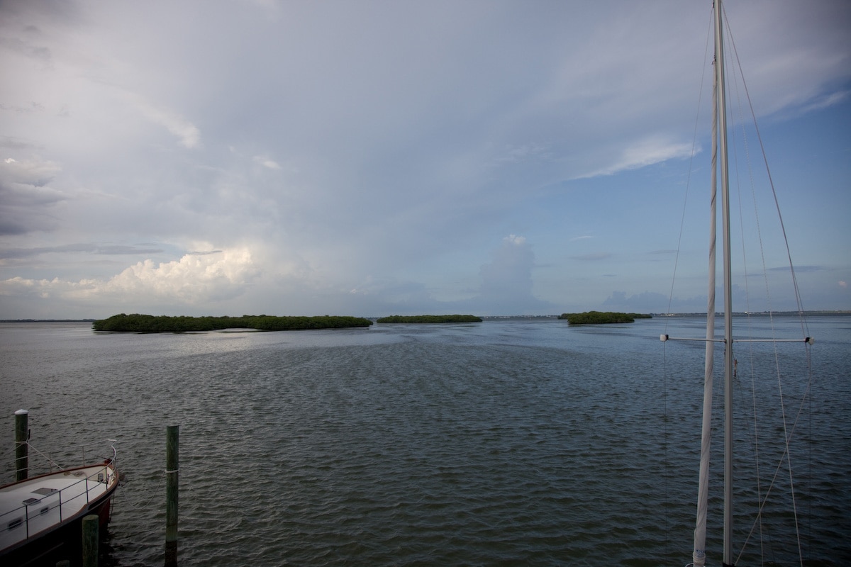 The beautiful view of Sarasota Bay from Pattigeorge's restaurant on Longboat Key.