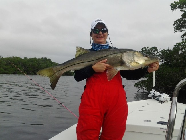Lynn Manzella with a 39-inch snook.